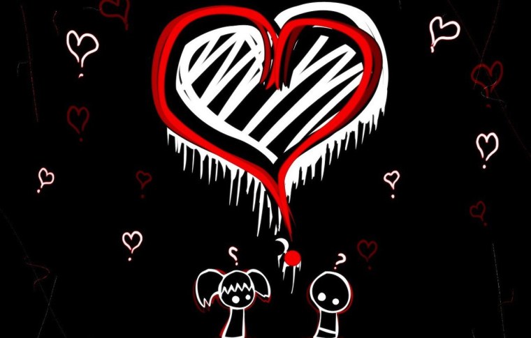 Разбитое сердце на черном фоне