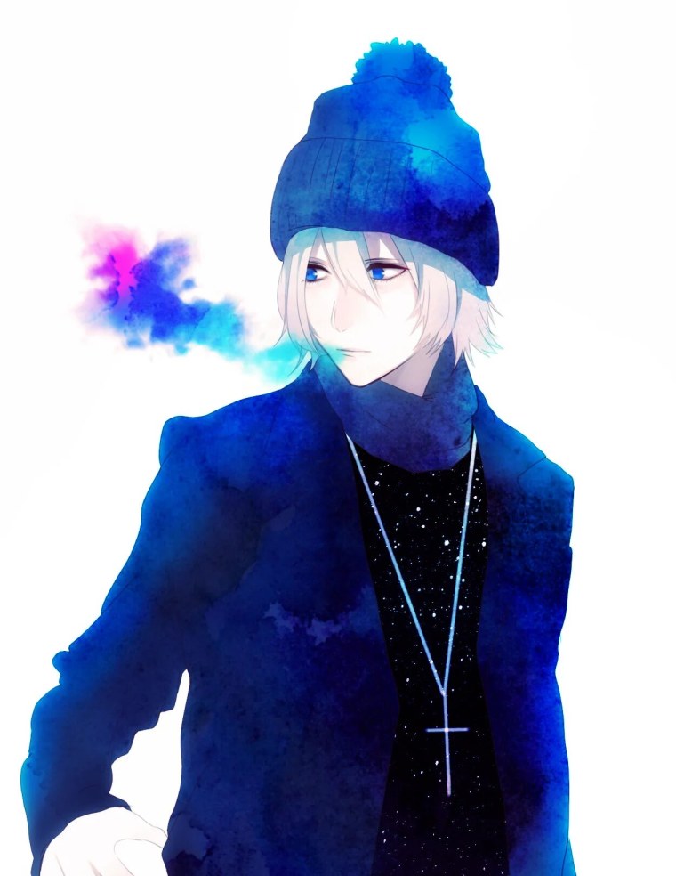 Парень в шапке арт