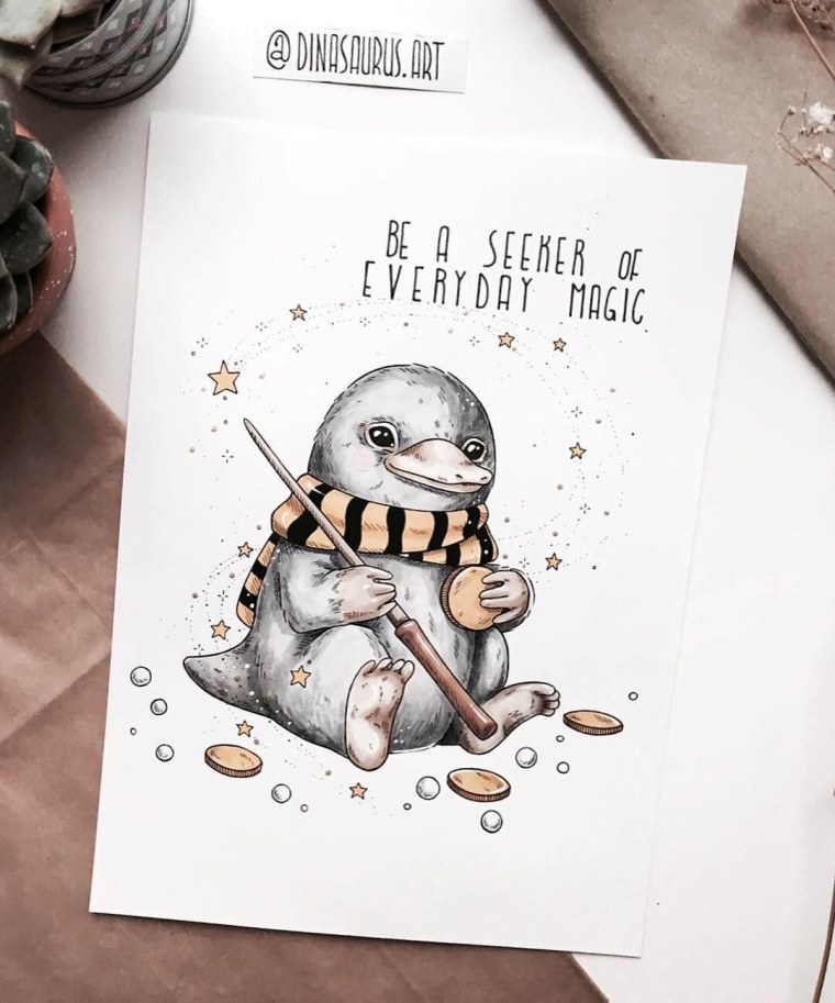 Рисунки в стиле Гарри Поттера для скетчбука