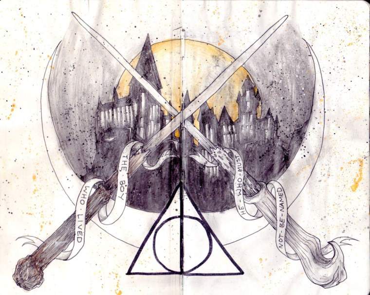 Золотое трио из Гарри Поттера арт