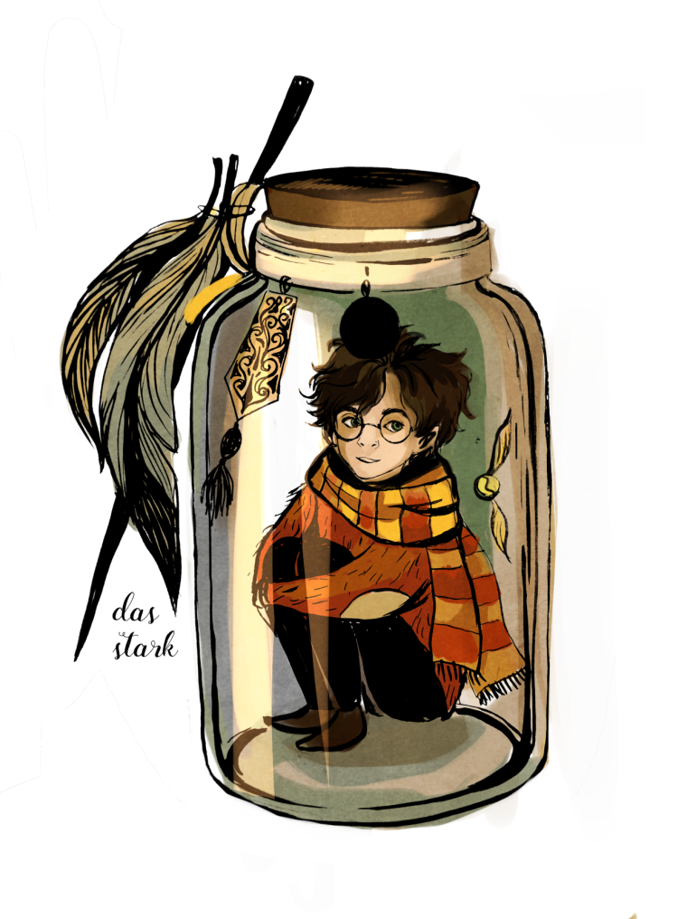 Графика рисунка в стиле Гарри Поттера