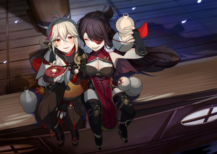 Казуха и Сяо Геншин Импакт