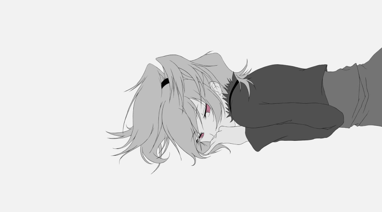 Аниме тянки на сером фоне