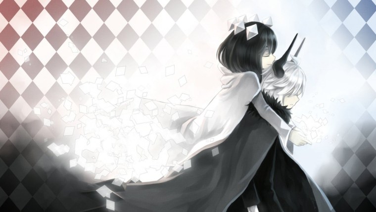 Аниме девочка в серых тонах