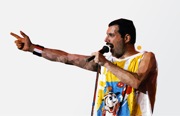 Фредди Меркьюри на белом фоне