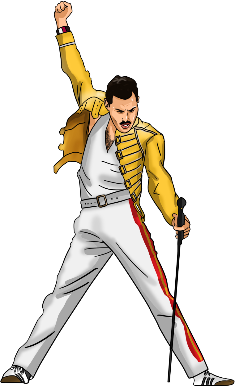 Фредди Меркьюри на белом фоне