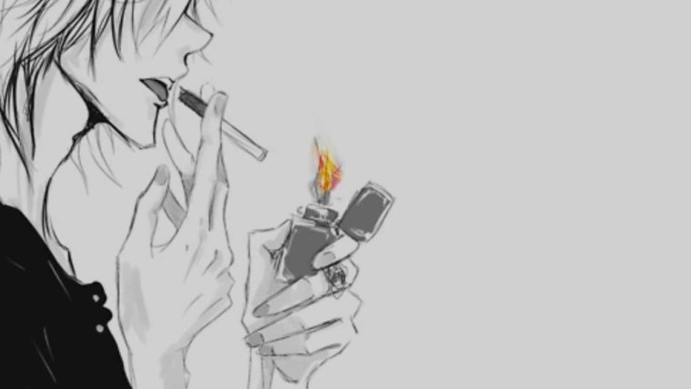 Аниме курящий парень