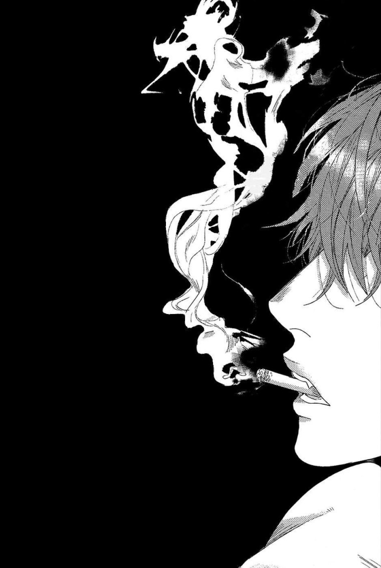 Аниме девушка курит