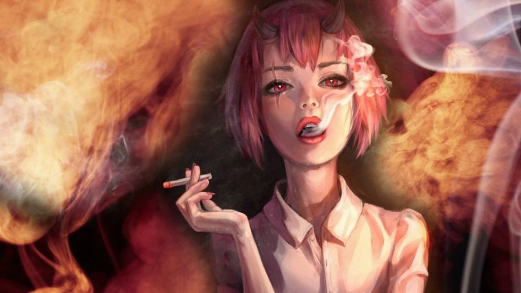 Аниме курящий парень