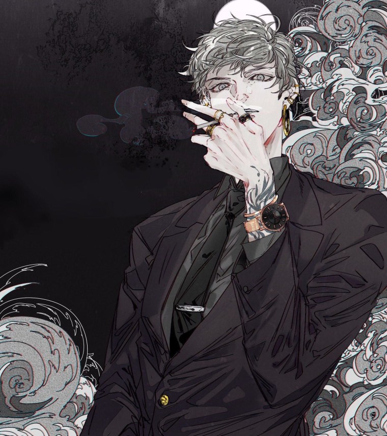 Аниме девушка с сигаретой