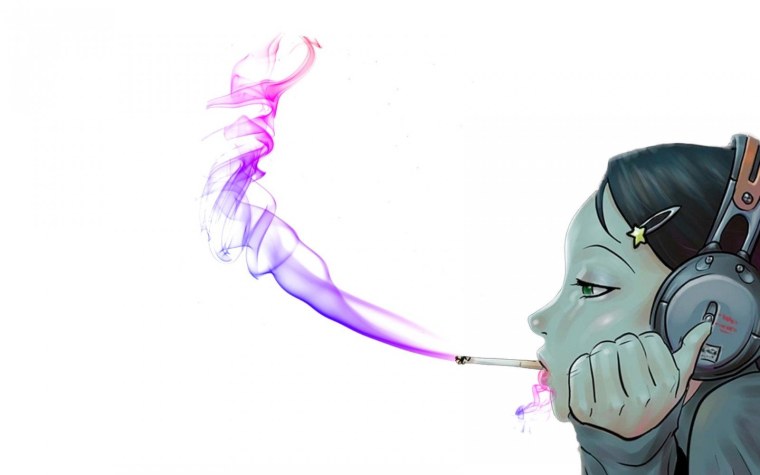 Парень курит арт