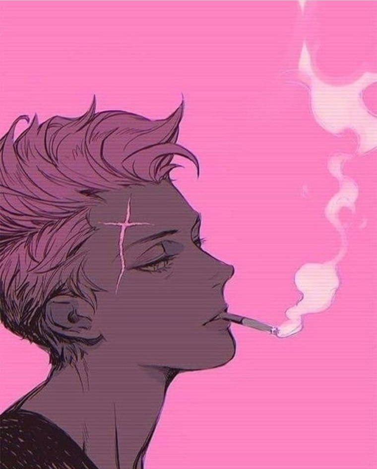 Аниме курящий парень