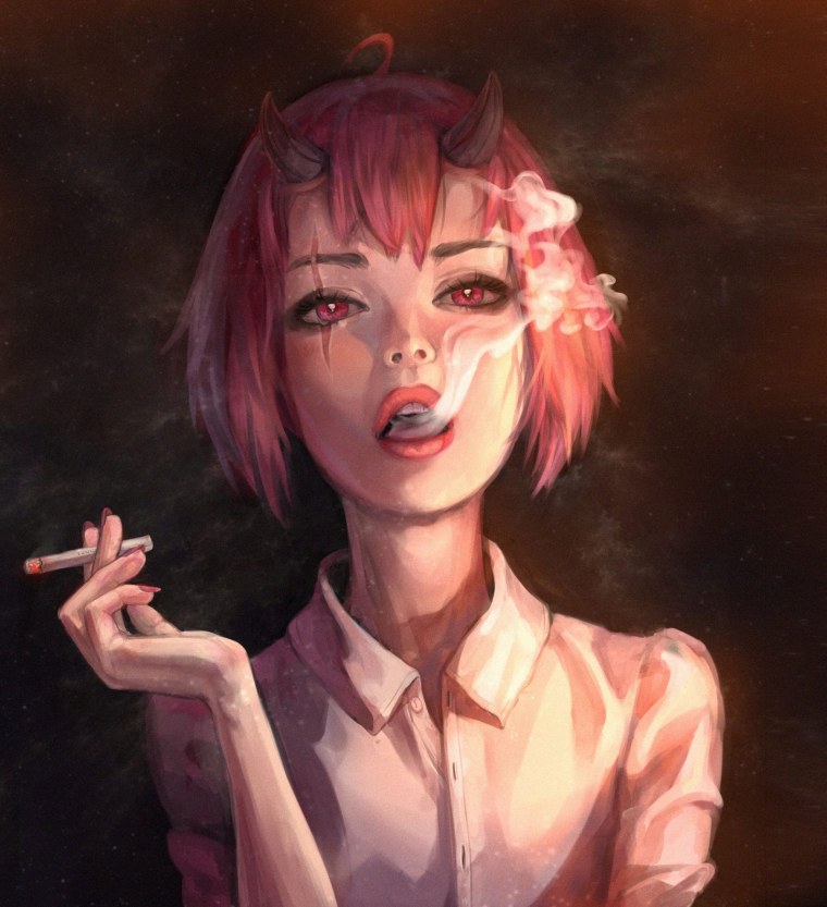 Аниме курящий парень