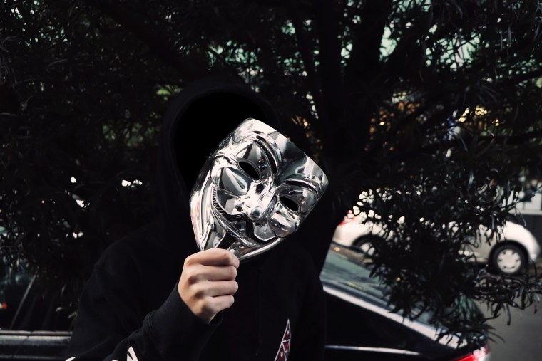 Маска Анонимуса серебро