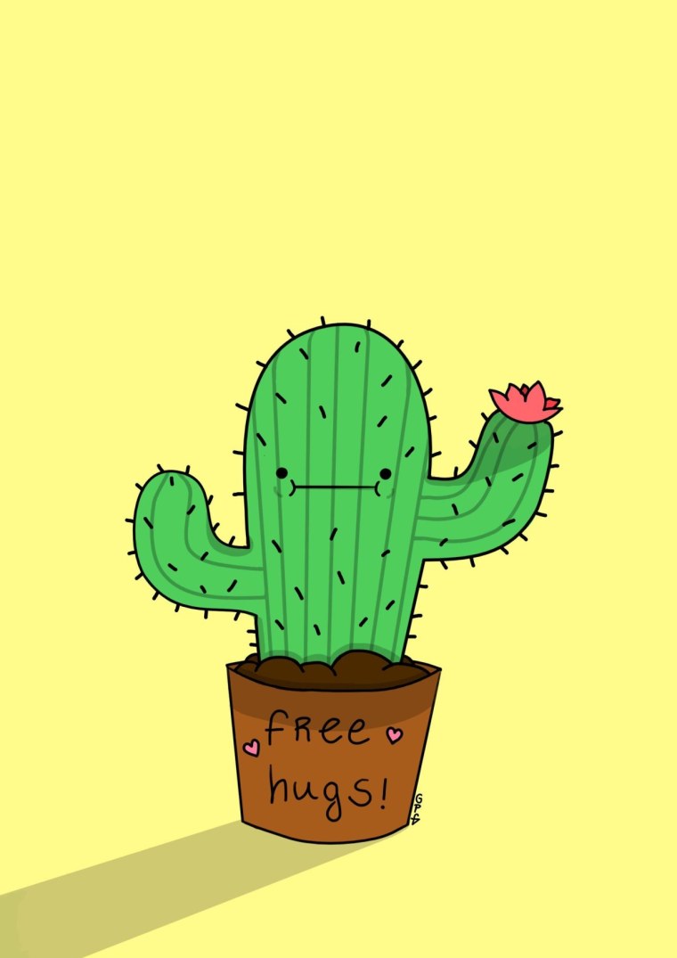 Кактус на желтом фоне