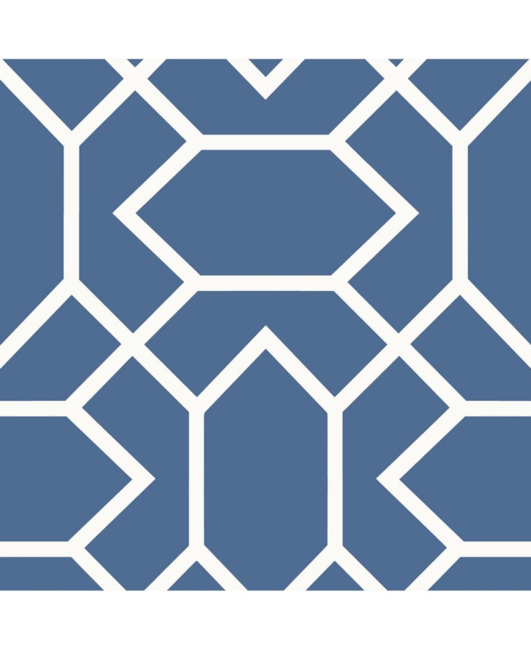 Синие обои с геометрическим рисунком