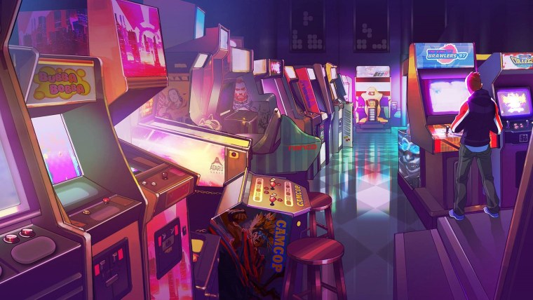 Аркадный зал 80х неон