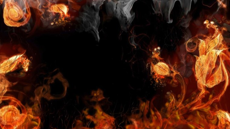 Огонь на черном фоне