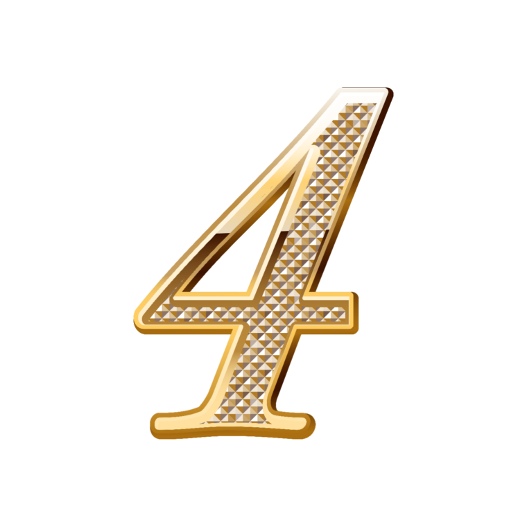 Число 4 золото