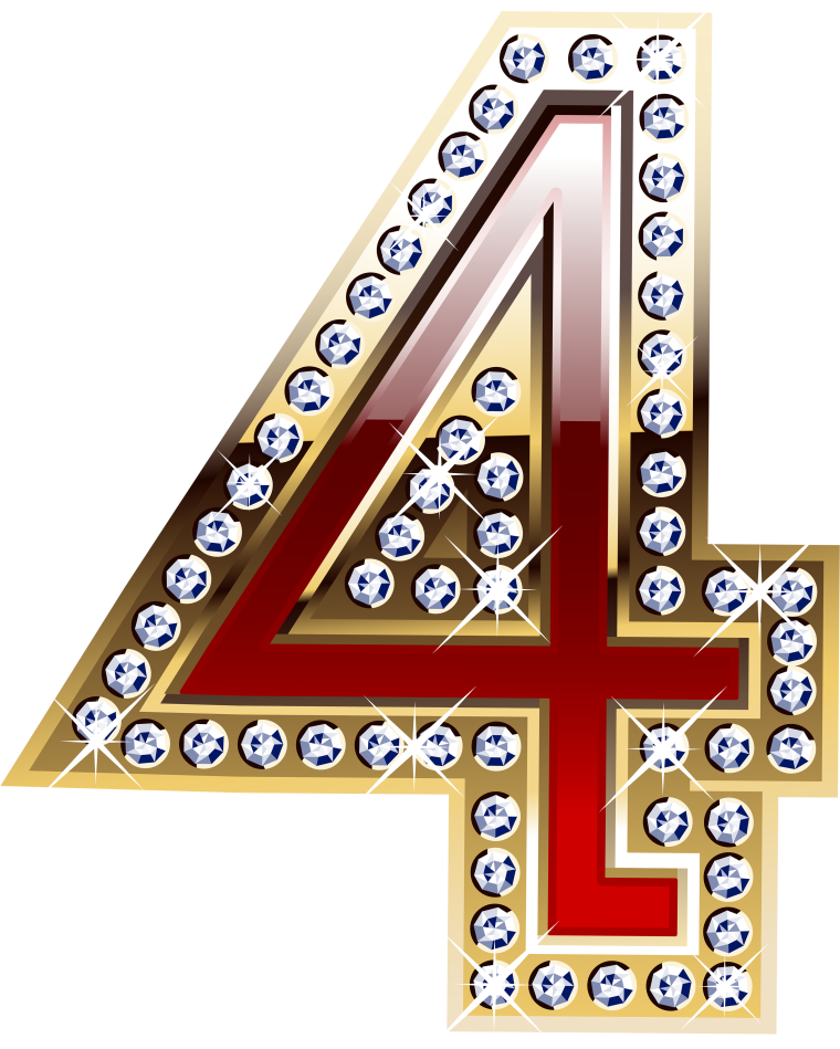 Цифра 4 на красивом фоне