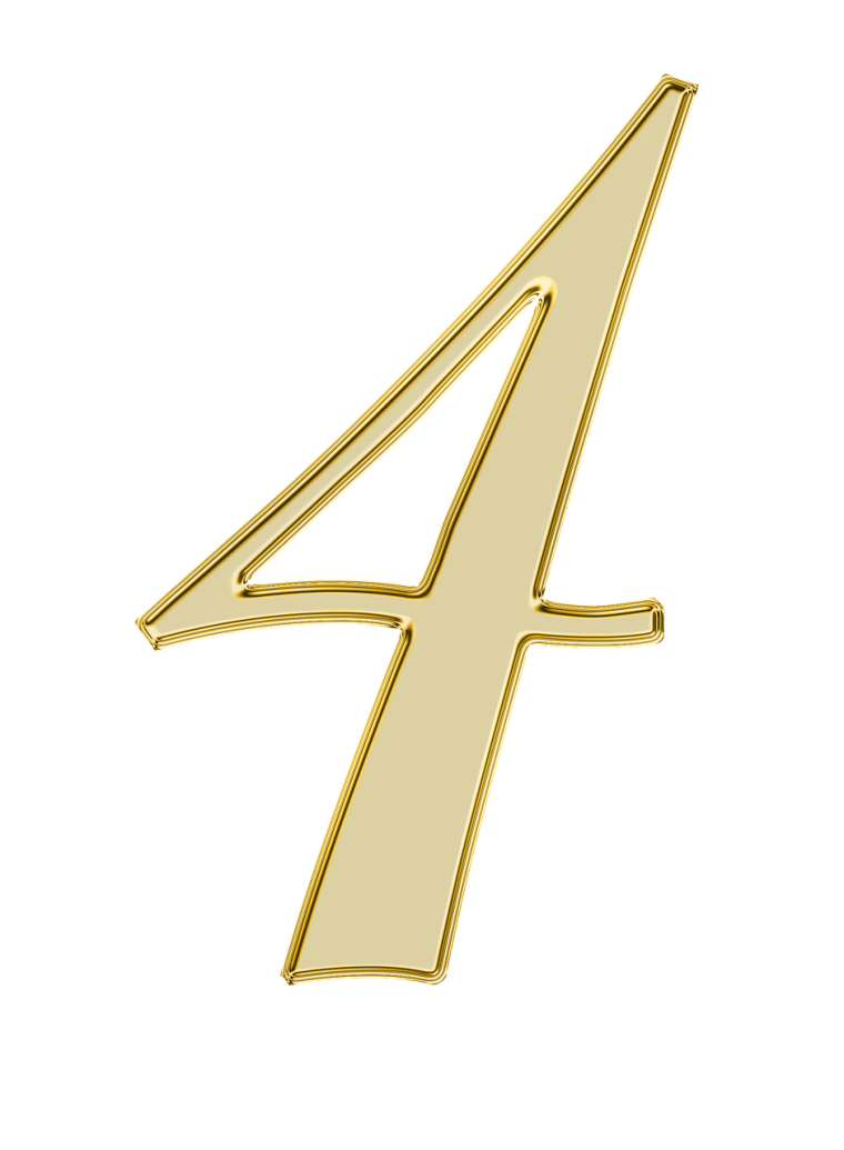 Цифра 4 золото