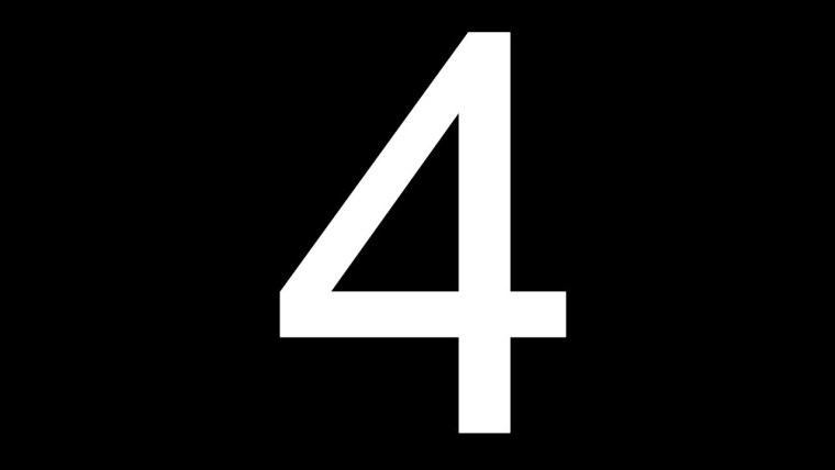 Цифра 4 на черном фоне