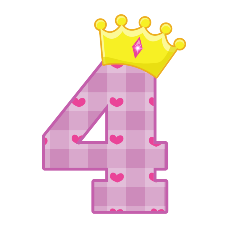 Цифра 4 для девочки