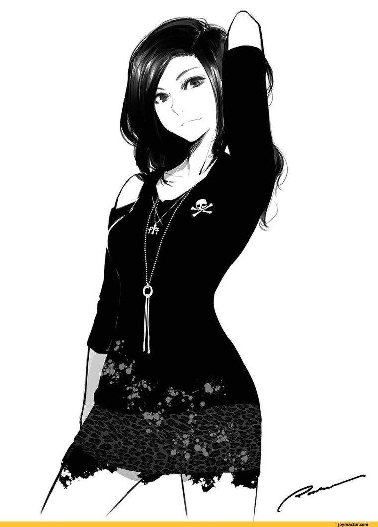 Арты девушек черно белые