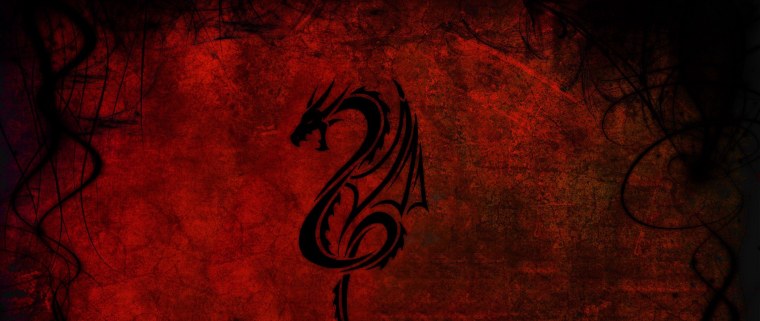 Дракон на черном фоне