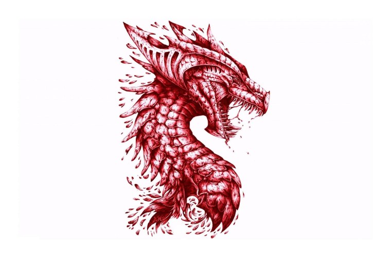 Дракон на Красном фоне