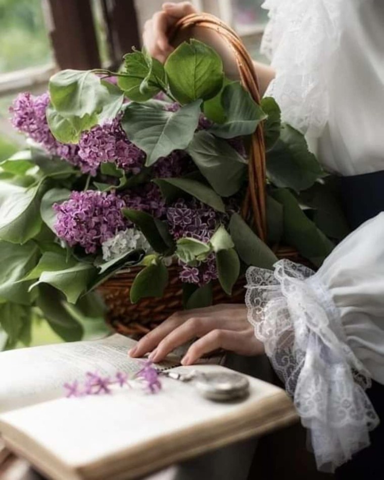 Руки с цветами сирени