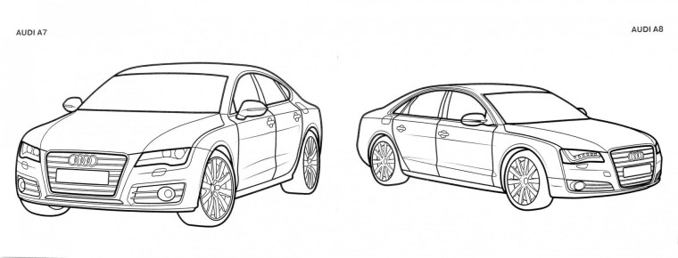 Раскраски для мальчиков машины Ауди r8