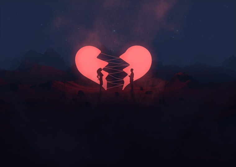 Белое сердце на черном фоне