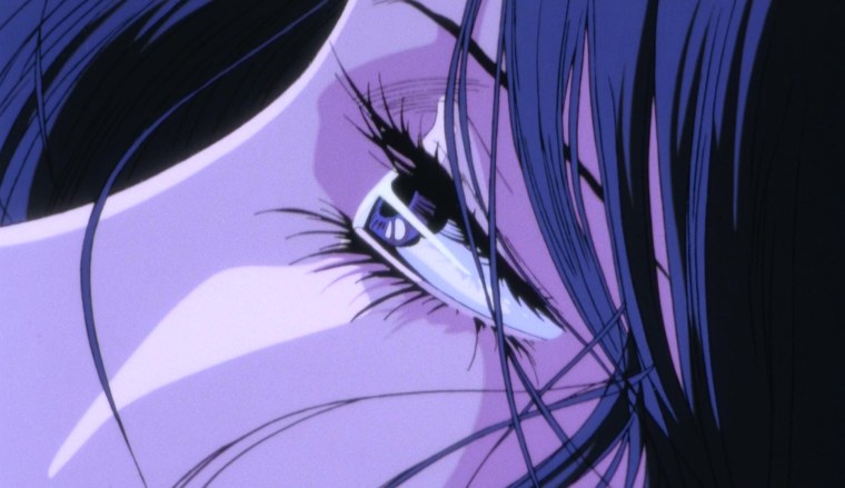 Аниме глаз фиолетовый плачет