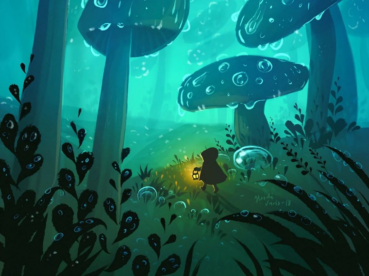 Гигантские грибы арт