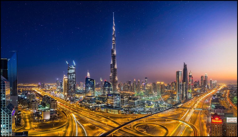 Дубай Бурдж Халифа ночью
