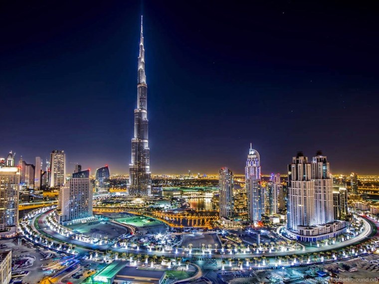 Ночной Дубай Бурдж Халифа