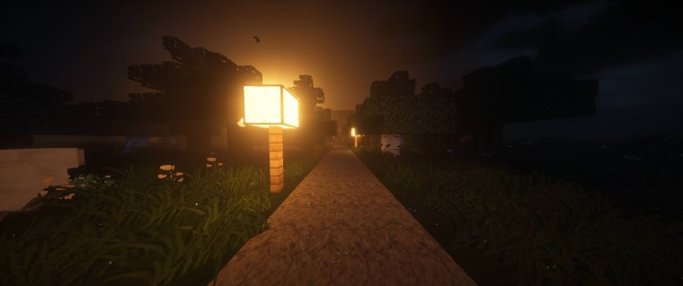 Minecraft деревня ночью