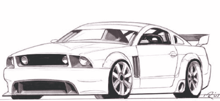 Форд Мустанг 1969 рисунок