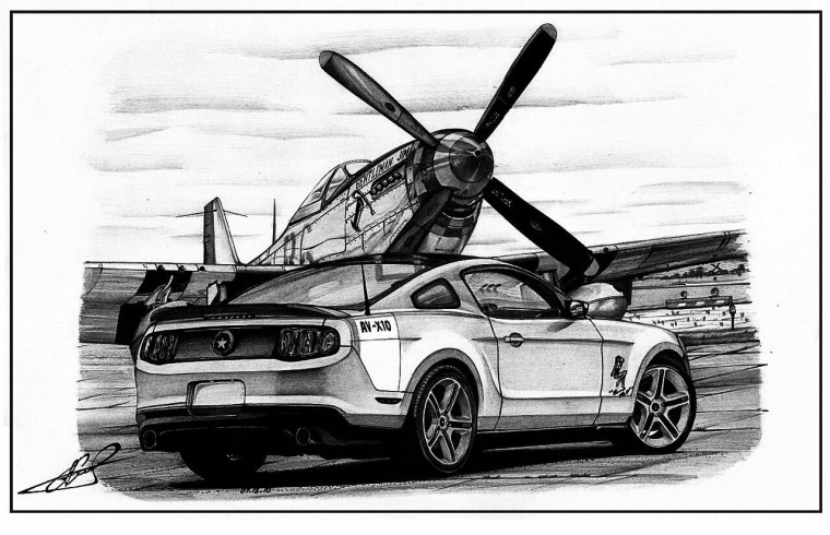 Форд Мустанг 2019 скетч