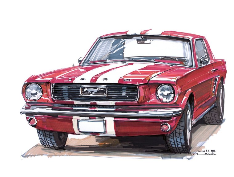 Форд Мустанг для срисовки