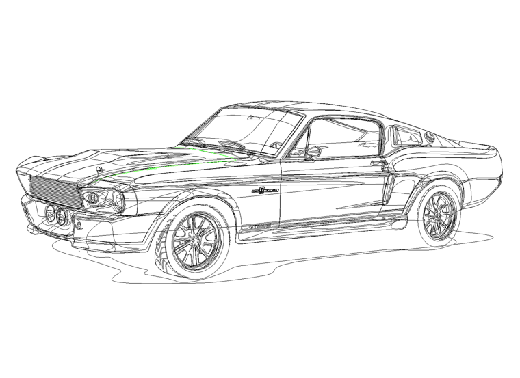 Форд Мустанг скетч