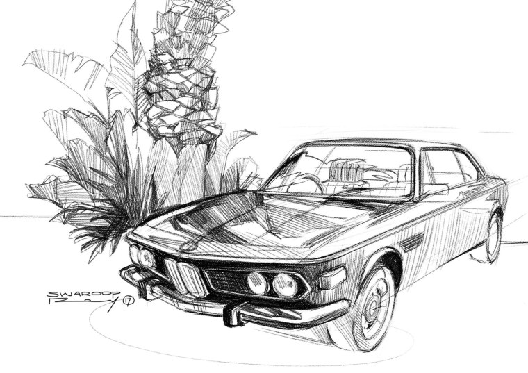 Шевроле Камаро 1970 рисунок карандашом