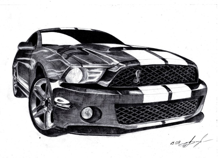 Ford Mustang Shelby gt500 рисунки