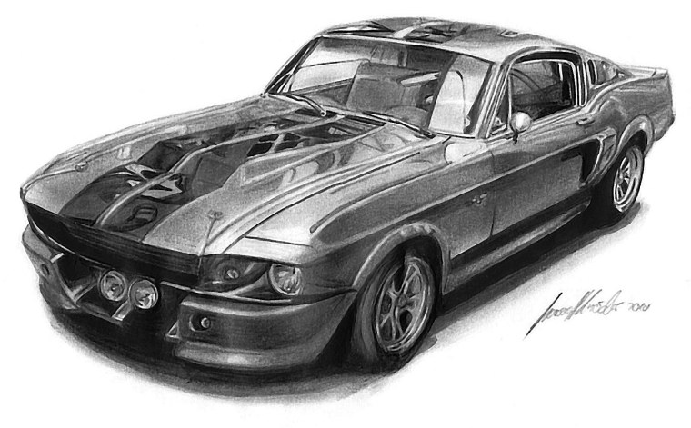 Shelby gt500 рисунки