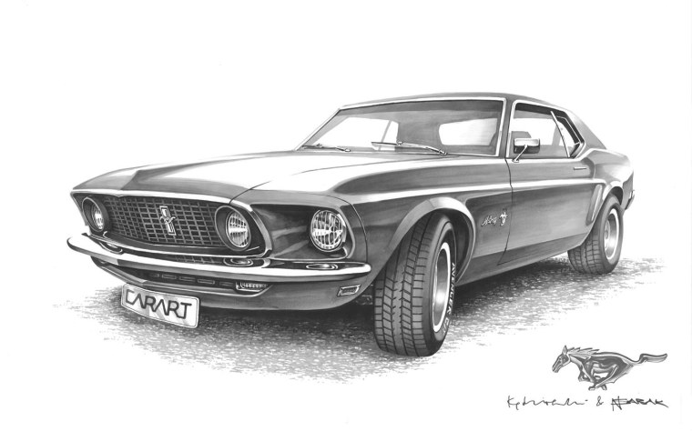 Ford Mustang 1969 рисунок