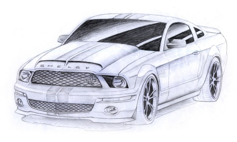 Форд Мустанг для срисовки