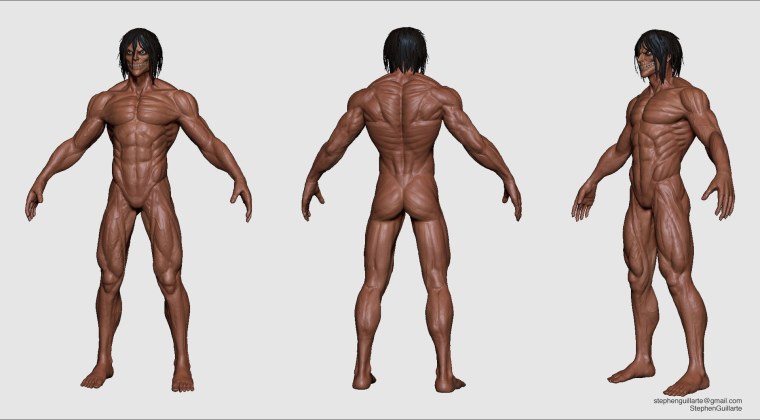 Атака титанов Леви голый