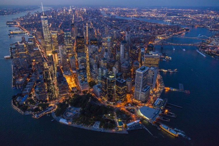 Нью Йорк Манхэттен вид сверху