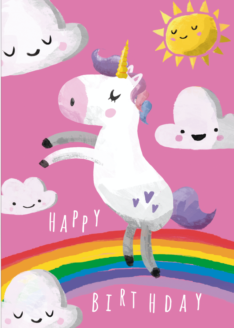 С днём рождения девочке с единорогом